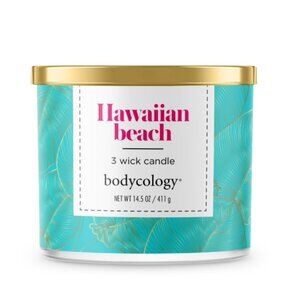 Bodycology 3-Wick Soy Candle, Hawaiian Beach, 14 oz